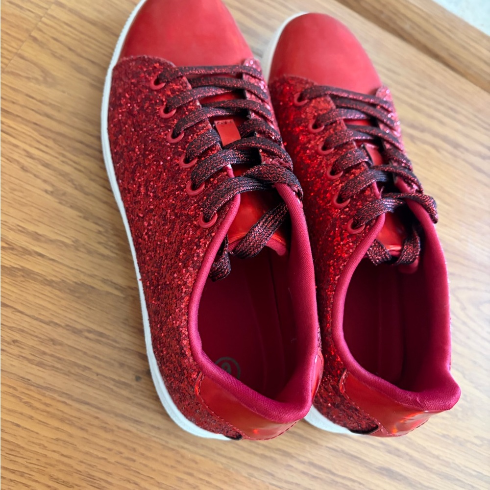 Women’s red sequin shoes - Size 9